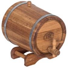 Waldmeister Eichenfass mit Bock 5L liegend außen geölt mit Bock und Auslaufhahn