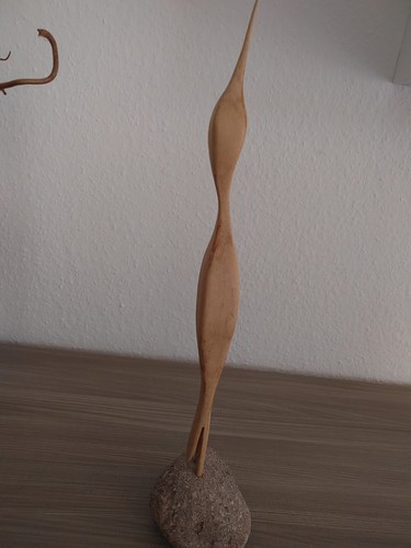 Vintage holzfigur kranich - vintage,