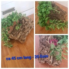Korkstück Korktunnel ca 45 cm lang - mit Kunstpflanze Efeu 