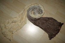 Seidenschal Tuch Gecrasht Gelb Braun Farbverlauf 100% Seide 20 x 170 cm Neu! 