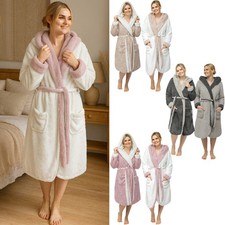 Bademantel Damen flauschig Morgenmantel Wendefunktion Kuschelbademantel Kuschel