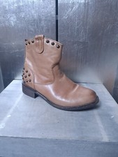 Hellbraune s.Oliver Stiefeletten Gr 39 Echtleder cognac Stiefel Leder Boots #895