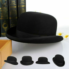 100% Wool Men's Black Bowler