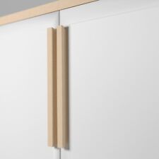 Holz-Möbelgriff aus Eiche Massiver  Schrankgriffe 200mm Rohholz / Schwarz Matt