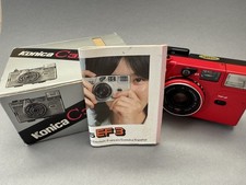Konica C35 EF3 Kompaktkamera Rot mit Ovp und Bedienungsanleitung