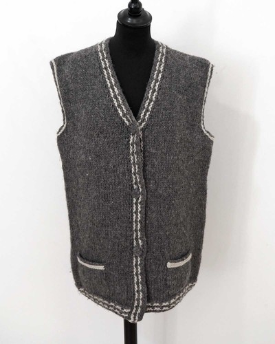 Damen strick weste l grau - strick,