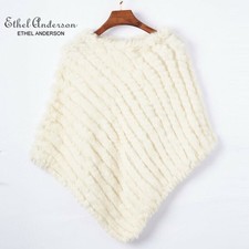 Echt Kaninchenfell Poncho für