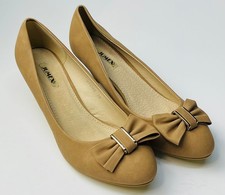 Damen Pumps Beige Schleife 5cm