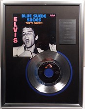 ELVIS PRESLEY - Blue Suede Shoes 7" Platin Schallplatte RCA Record ( goldene )