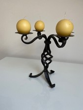 Stilvoller Tischleuchter, Schmiedeeisen, inclusive 4 Kugelkerzen