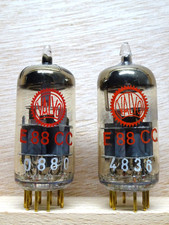 Pair: VALVO E88CC PHILIPS made | SEHR GUT ✅ RED balanced Tubes Röhre ( 6922 )