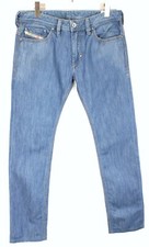 Diesel Thanaz 008FH Herrenjeans W31 L31 Slim Fit Reißverschluss Fly Denim Blau