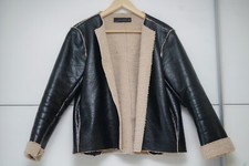 Winterjacke / Zara S Lammfell und Leder Optik 