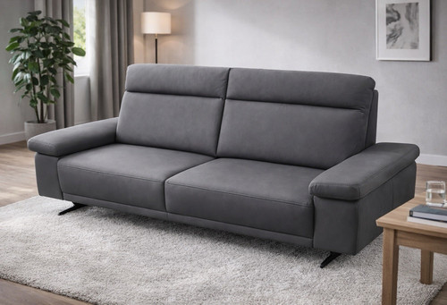 Graues mikrofaser sofa - mikrofaser,