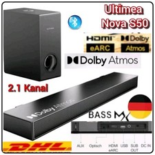 Soundbar für TV Wireless Subwoofer 2.1 ULTIMEA Nova S50 Bluetooth 5.3 HDMI USB