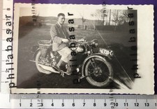 private Fotokarte Motorrad Marke B.S.A. mit Fahrer