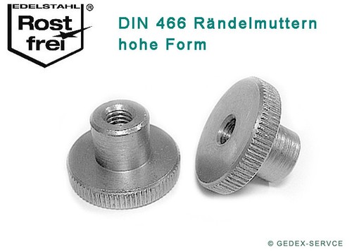 Stk rändelmutter din 466 - rändelmutter, m2