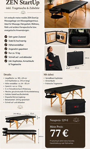 Zen startup massageliege - zen,