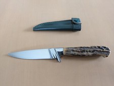 Hubertus Jagdmesser Jagdnicker vollintegral Hirschhorngriff Klinge 12 cm Vintage