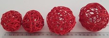 4 Rattankugeln Rattan Rattanball Ball Kugeln Weidenkugeln Weide Rot 2xM 2xL
