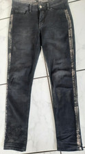 MAC schwarze Jeans Gr. 36/30 seitlich silberner Streifen Modell Carrie Pipe 