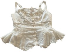 Bustier gebrochen weiß strukturierter Ausschnitt Glamour Marithé und François Girbaud