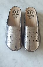 SILBERNE DAMEN SLIPPER SCHUHE GR.38 SANDALEN PANTOLETTEN MAROKKO BABOUCHE HANDMA