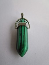 KETTEN ANHÄNGER ODER PENDEL STEIN WIE MALACHIT  3,8 CM LANG