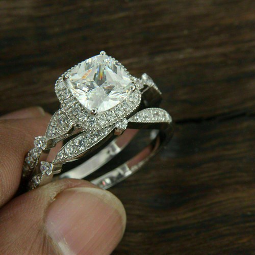 Kissen diamant halo - 3, kt