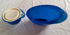 Tupperware CombiPlus kleine Rühr-Schüssel 650ml blau + Rührei Ovale Rührschüssel