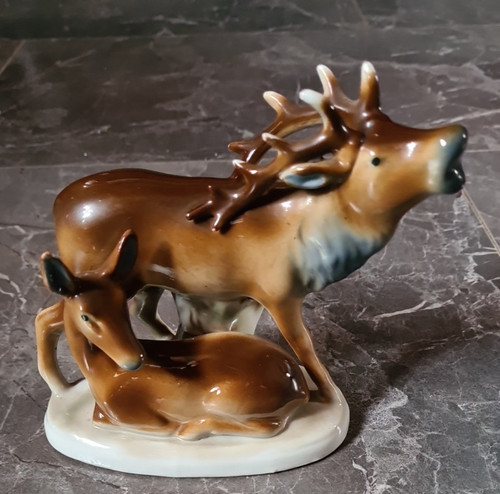Porzellan röhrender hirsch - "röhrender,