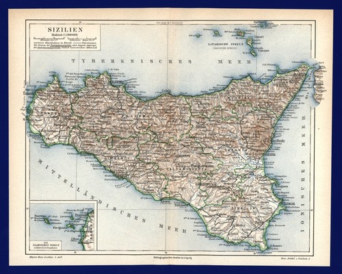 Landkarte sizilien 1897 - landkarte,
