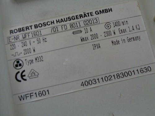 Bosch wff1601 schaltwerk - bosch,