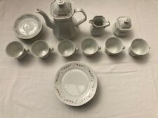 Kaffeeservice Mitterteich Bavaria Sissi neu weiß mit Blümchen f. 6 Personen