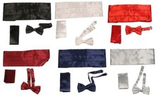 Herren Kummerbund mit Fliege und Einstecktuch Set