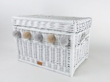 Weidentruhe weiß Wäschekorb