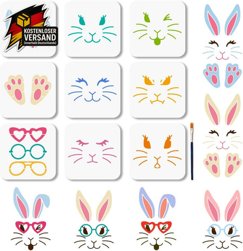Hasen schablonen set - hasen-schablonen,