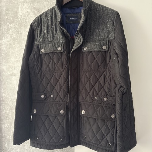 Schwarz grau parka steppmantel - schwarz,