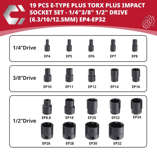 19tlg torx plus stecknuss - plus, (ep)