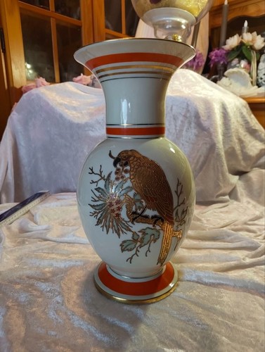 Schaubach kunst vase - schaubach, papagei