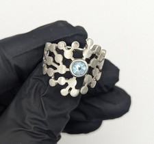 925 Silber Ring mit Blautopas
