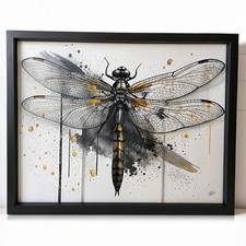 Stilisierte Libelle Kunstdruck