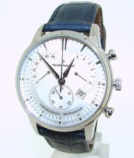 CLAUDE BERNARD 01506 RETROGRADE Herren-Chronograph Quarz Edelstahl/Leder TOP!!!