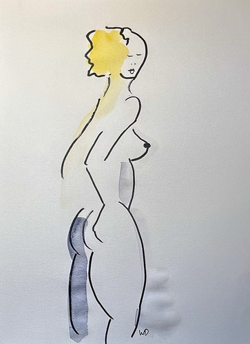 Original akt aquarell - original,