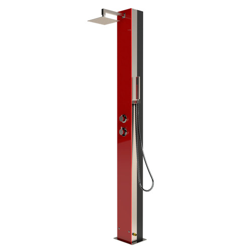 Solardusche rote glasfront - solardusche,
