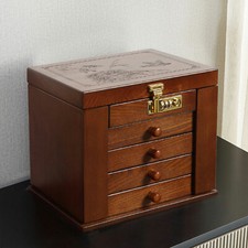 Schmuckschrank Schatulle aus Holz Große Schmuckkästchen Mit Zahlenschloss Gift