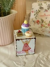 Herbst Winter Weihnacht Deko Holzwürfel Tilda Rosa Geschenk Handarbeit