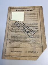 Alter Kfz  Fahrzeugbrief  von VW Käfer Typ 11 für Sammler.