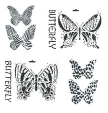 Schablone A4 Schmetterlinge, zum Auftragen von Farbe zb Textil Heike Schäfer