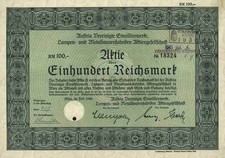 Austria Vereinigte Emaillierwerke AG EHT 1940 Wien 100 RM Steuerstempel Ungarn
